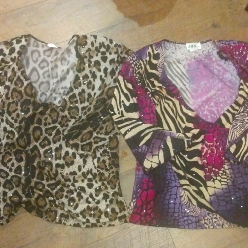 Bundle  Y2K Vintage plus size sequin v-neck blouses